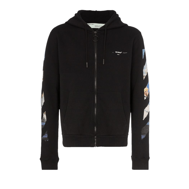 Diag multicolor zipped hoodie deals