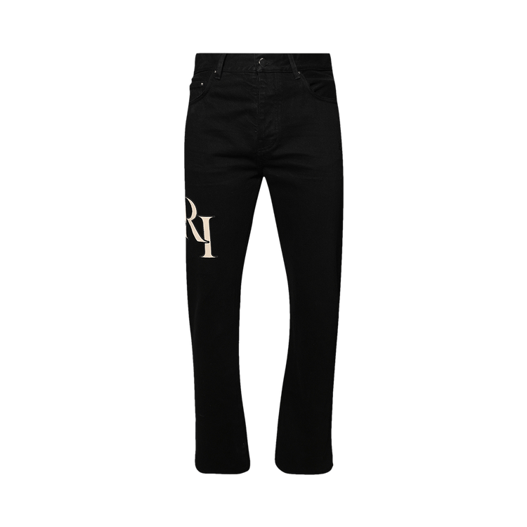Buy Amiri Staggered Logo Straight Jean 'Black' - AMDNGH1040 Buy Amiri Staggered Logo Straight Jean 'Black' - AMDNGH1040