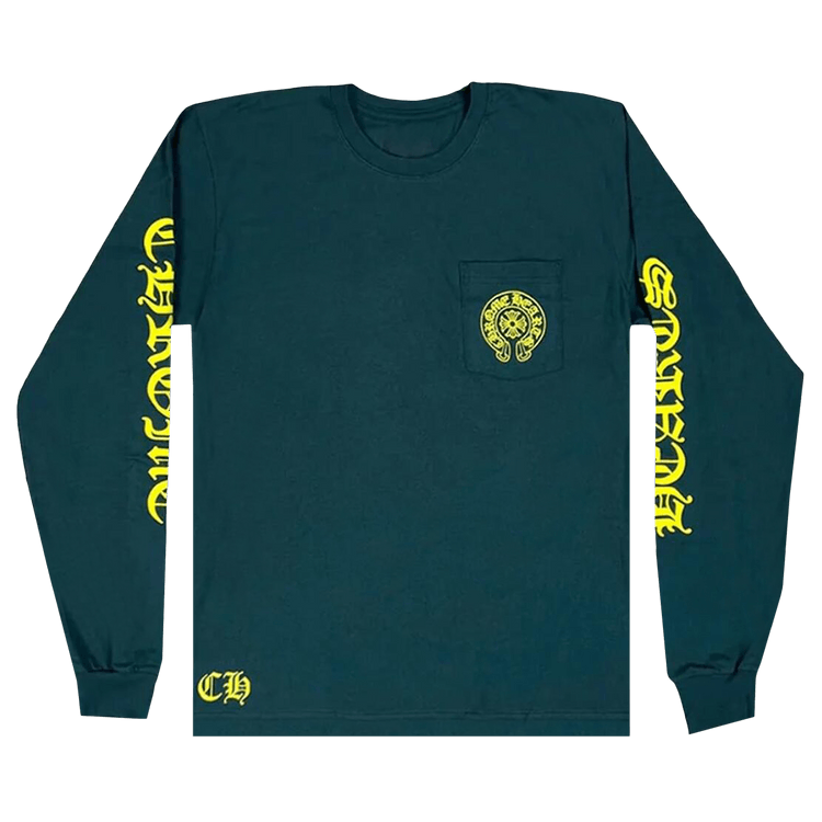 +CHROME HEARTS+ Horseshoe Green Long Sleeve ロンT グリーン Chrome Hearts Horseshoe L/S T-shirt Green/Orange Men's - US