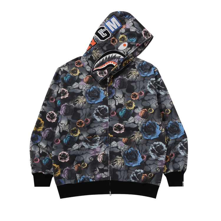 a bathing ape floral camo shark エイプ　パーカー BAPE FLORAL camo shark full zip hoodie A Bathing Ape Size L
