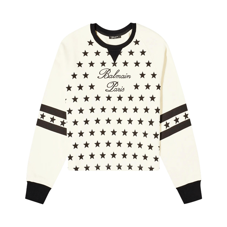 Balmain Signature Stars Sweater Cream Black Culture Circle