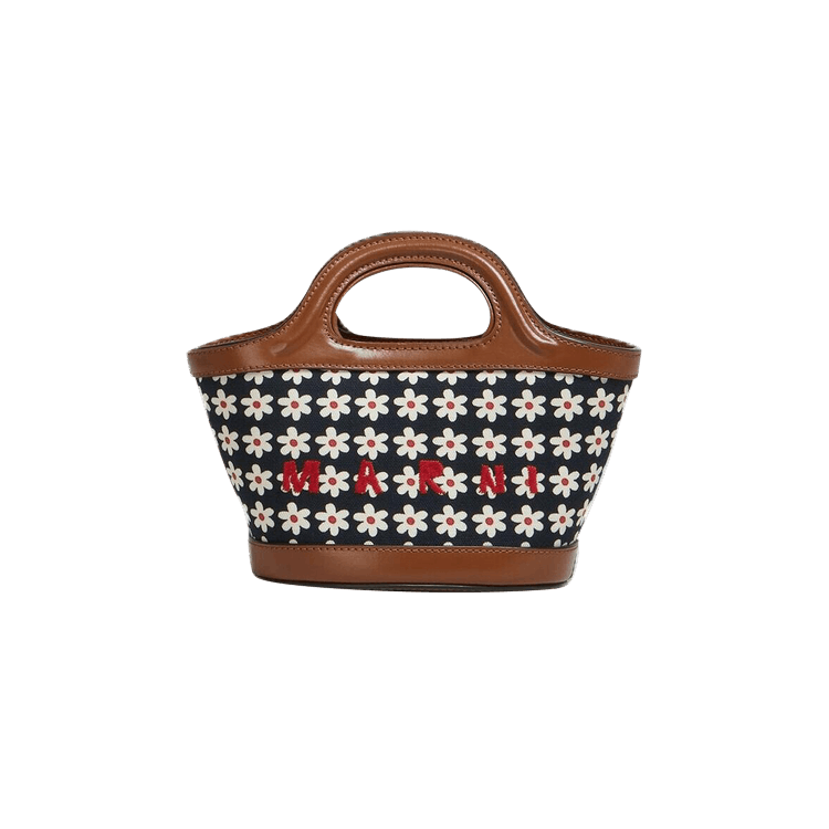 Buy Marni Black Canvas Tropicalia Micro Bag With Daisy Print