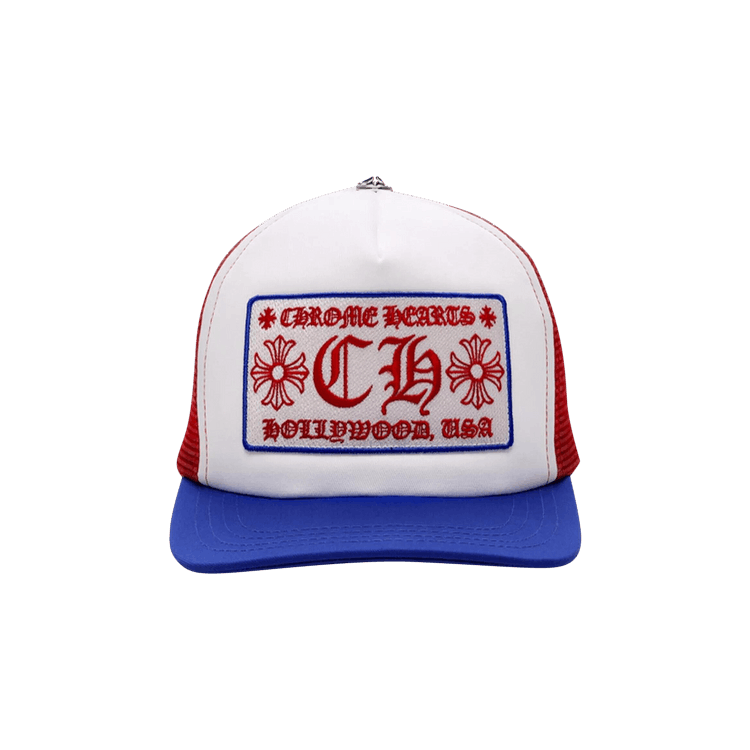 Buy Chrome Hearts Hollywood USA Trucker Hat 'Blue/White/Red