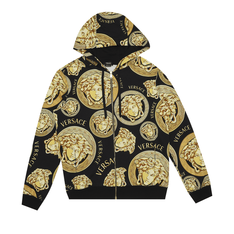 Buy Versace Medusa Amplified Print Hoodie 'Black/Gold' - A88742
