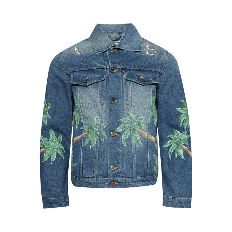 Buy Casablanca Printed And Embroidered Denim Jacket