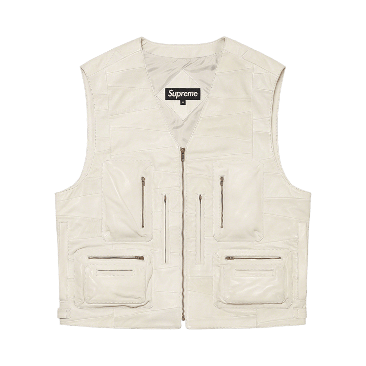 ジャケット・アウター supreme Patchwork Leather Cargo Vest Supreme Patchwork Leather Cargo Vest (SS23) - $398