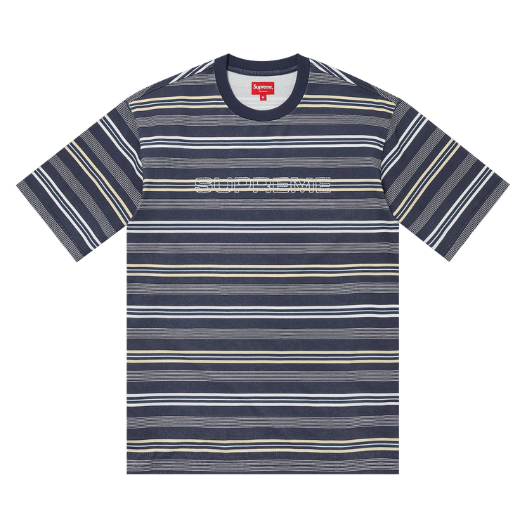 Buy Supreme Dash Stripe Short-Sleeve Top 'Navy' - SS23KN77