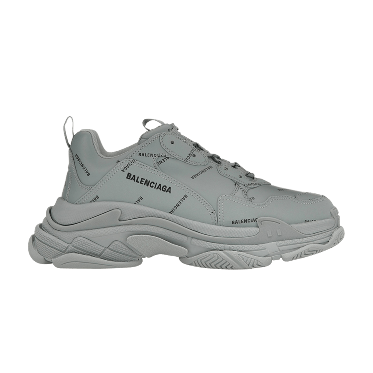 Size 10.0 Balenciaga Triple S Sneaker 'Allover Logo - Grey' 2024