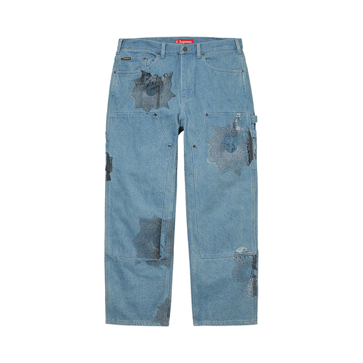 Buy Supreme x Nate Lowman Double Knee Painter Pant 'Denim