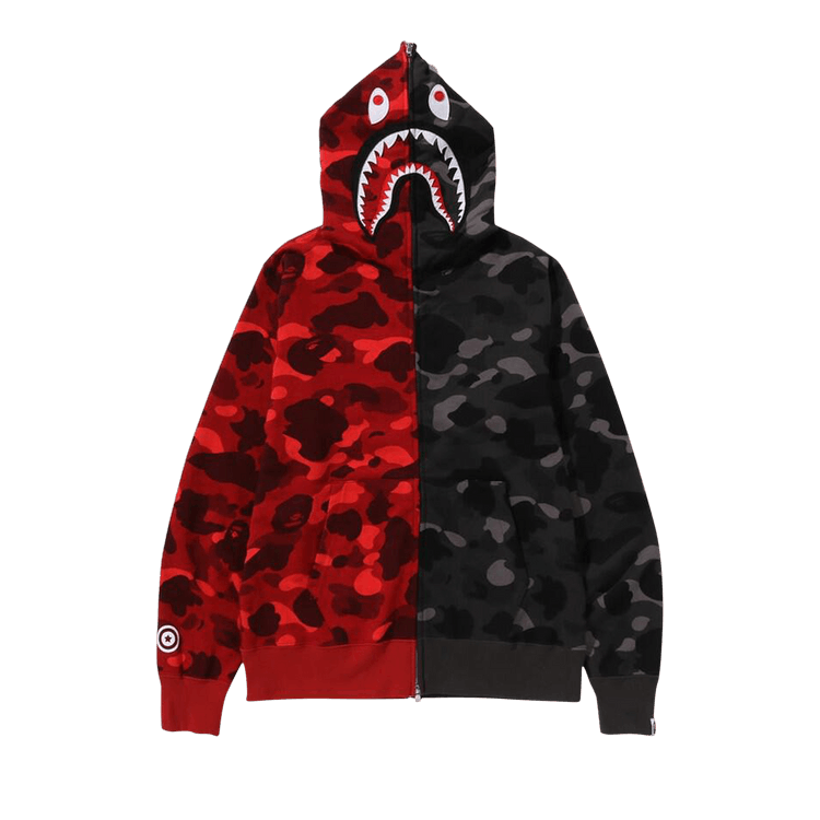 Red bape shark hoodie deals