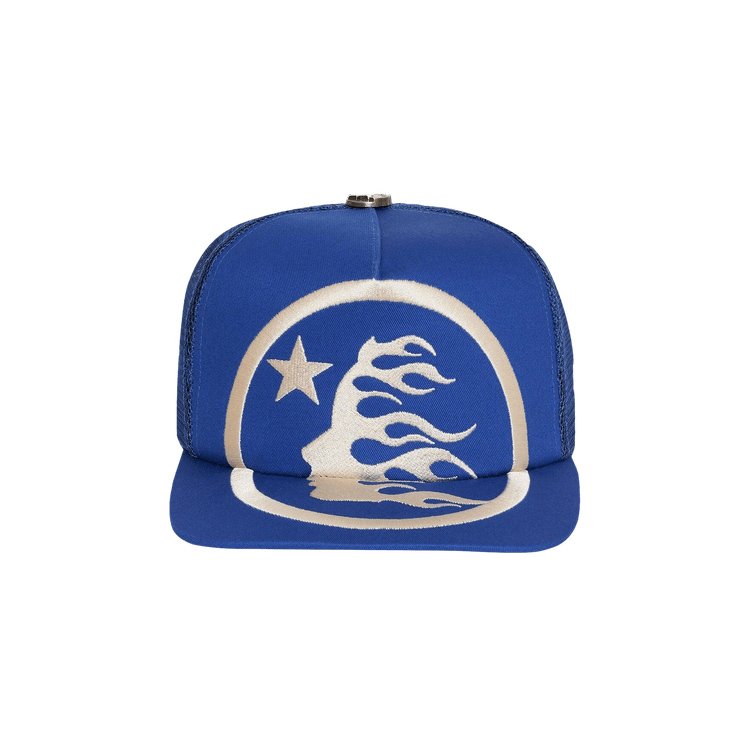 Buy Hellstar Big Logo Trucker Snapback Hat 'Blue' - HS01H01