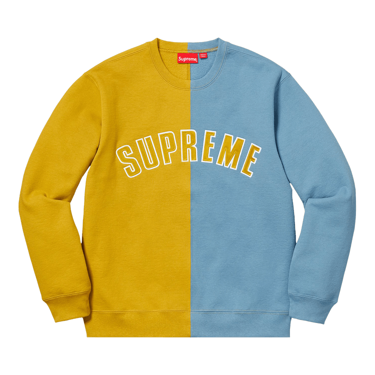 【爆売りセール開催中！】 Crewneck Split Supreme Buy Sweatshirt FW18SW67 - 'Mustard' スウェット
