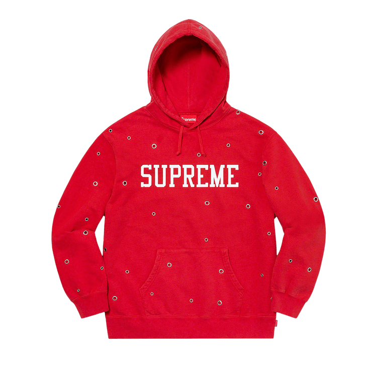 Supreme Eyelet Hooded Sweatshirt Red Culture Circle