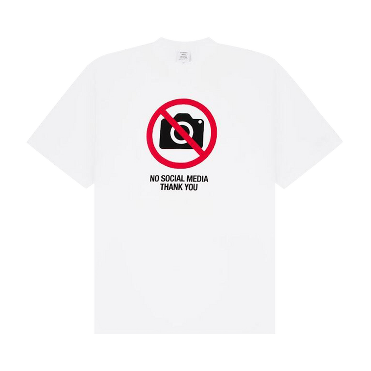Buy Vetements No Social Media T-Shirt 'White' - UA65TR120W WHIT | GOAT