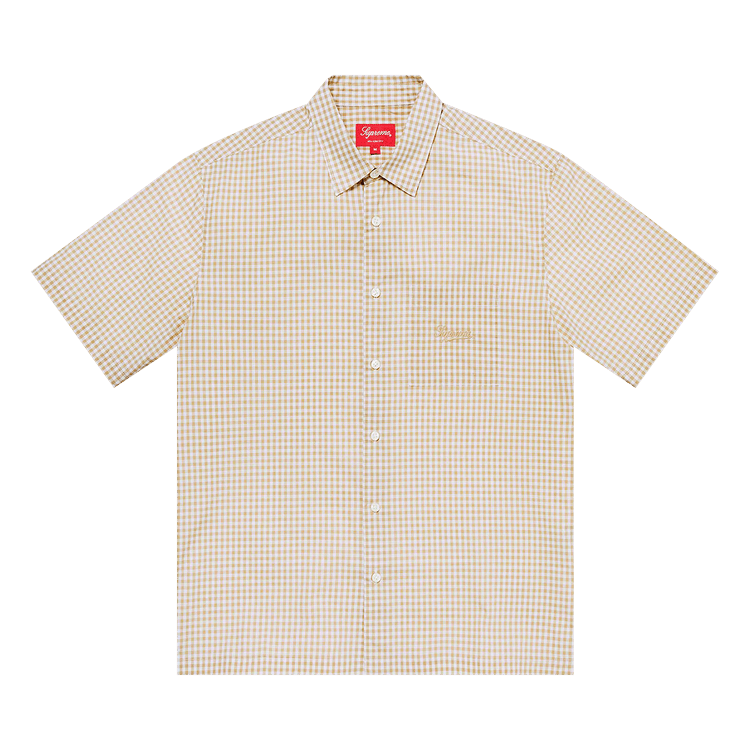 Buy Supreme Gingham Short-Sleeve Shirt 'Tan' - SS21S30 TAN | GOAT