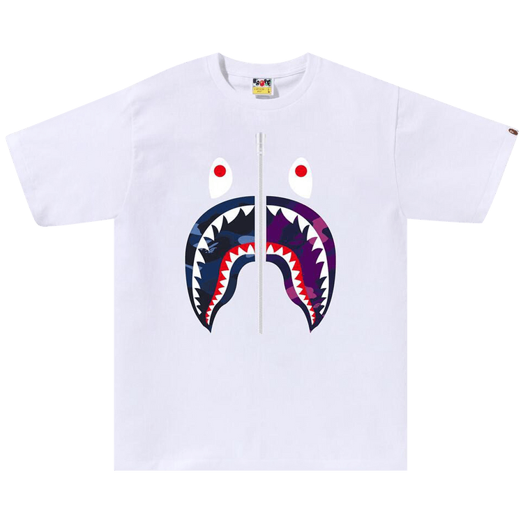 Bape white shark tee online