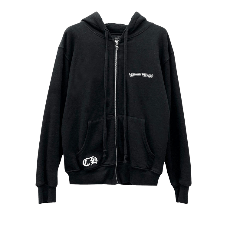Buy Chrome Hearts Floral Cross Thermal Lined Zip Up Hoodie 'Black