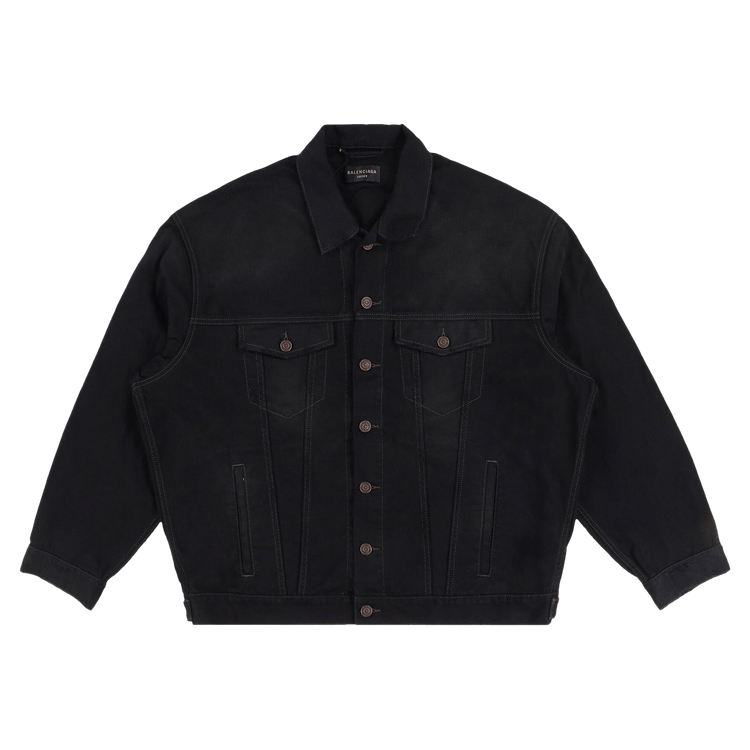 Buy Balenciaga Embroidered Political Logo Denim Jacket