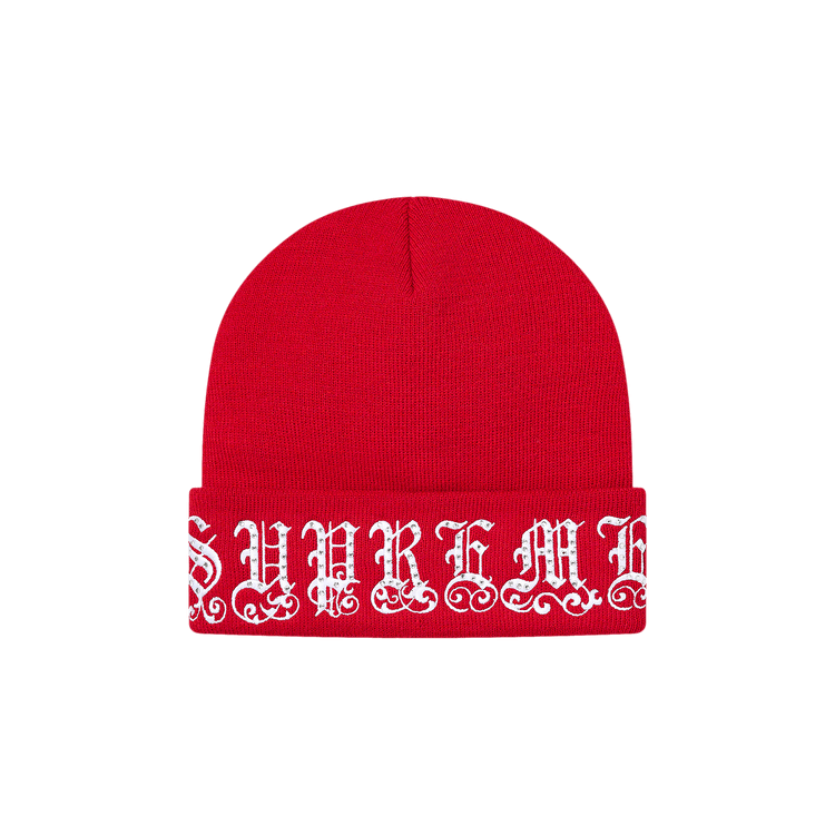 Supreme Old English Printed Beanie (SS25) - $40