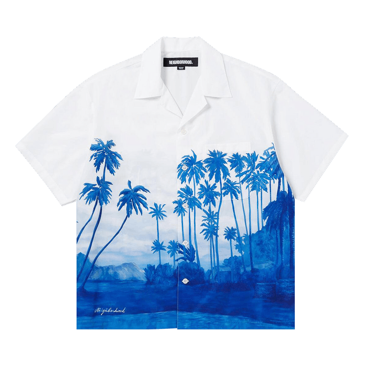Buy Neighborhood Palm Tree Hawaiian Shirt 'Blue' - 241TSNH