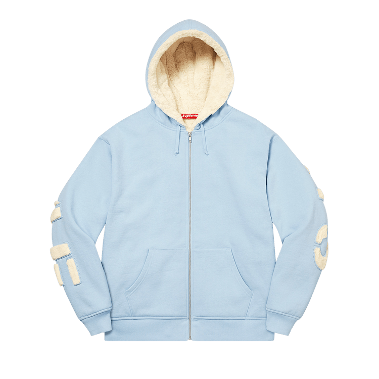 Buy Supreme Faux Fur Lined Zip Up Hooded Sweatshirt 'Light