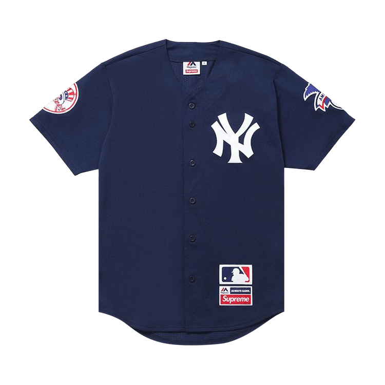 【baseball 】supreme new york yankees Buy Supreme x Yankees Baseball Jersey 'Navy' - SS15KN3 NAVY | GOAT