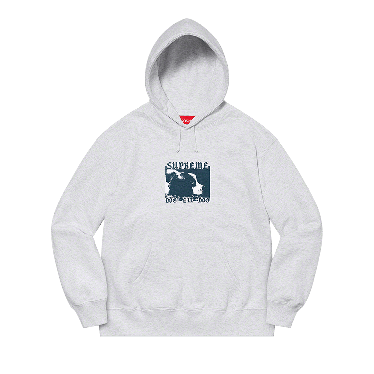 Buy Supreme Dog Eat Dog Hooded Sweatshirt 'Ash Grey' - SS22SW64