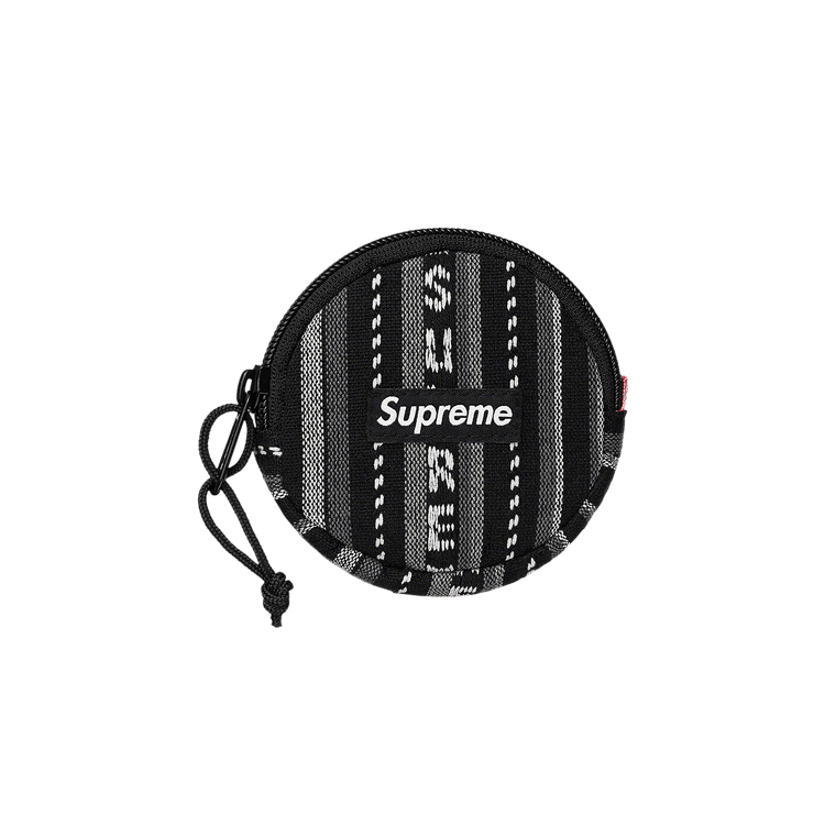 Buy Supreme Woven Stripe Coin Pouch 'Black' - SS20B14 BLACK | GOAT
