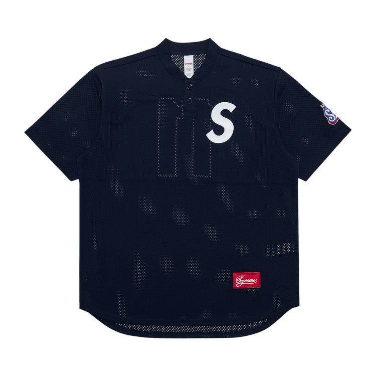 Buy Supreme S Logo Baseball Henley 'Navy' - FW24KN27 NAVY | GOAT