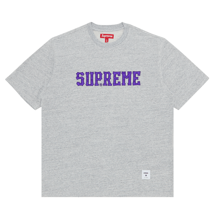 Buy Supreme Twill Appliqué Short-Sleeve Top 'Heather Grey