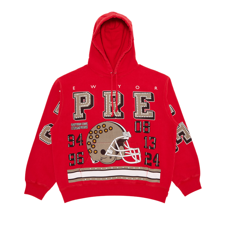Red champion supreme hoodie on sale