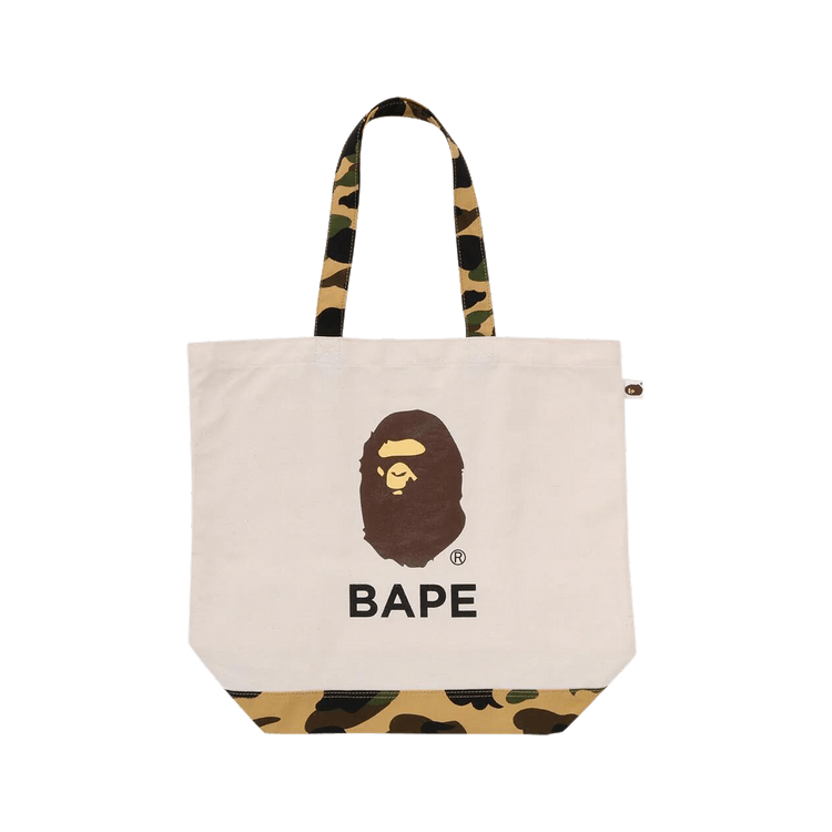 Bape 1st Camo Ape Head Tote Bag Ivory Culture Circle