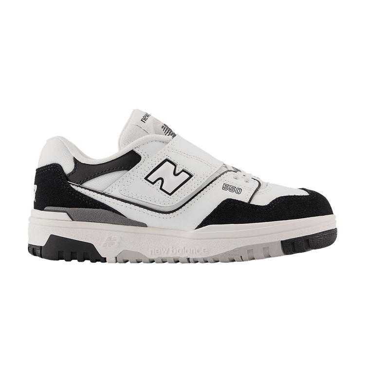 New Balance 550 Bungee Lace White Black Rain Cloud (PS)