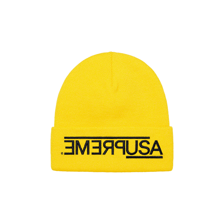 Buy Supreme USA Beanie 'Yellow' - FW21BN77 YELLOW | GOAT