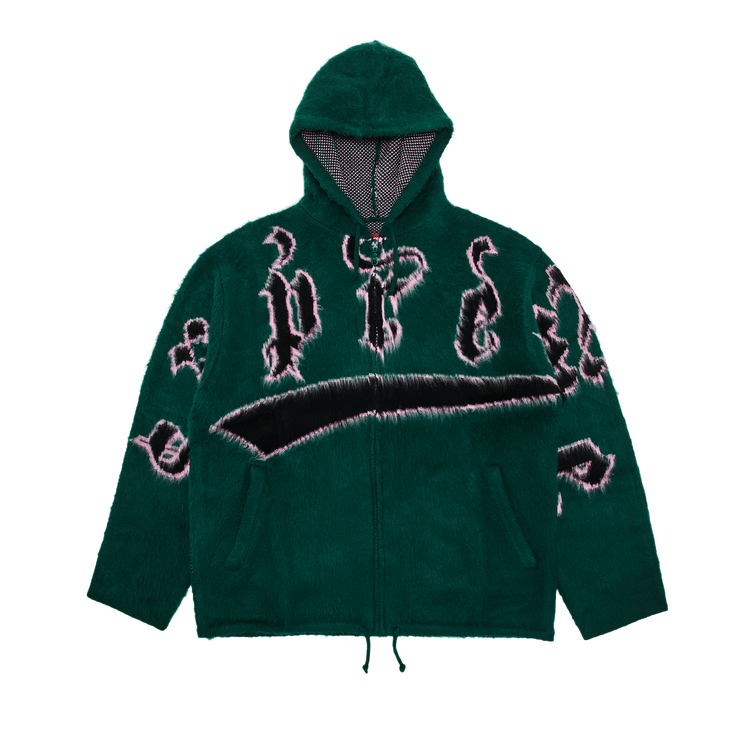 Supreme Accent Brushed Zip Up Hooded Sweater Green Culture Circle