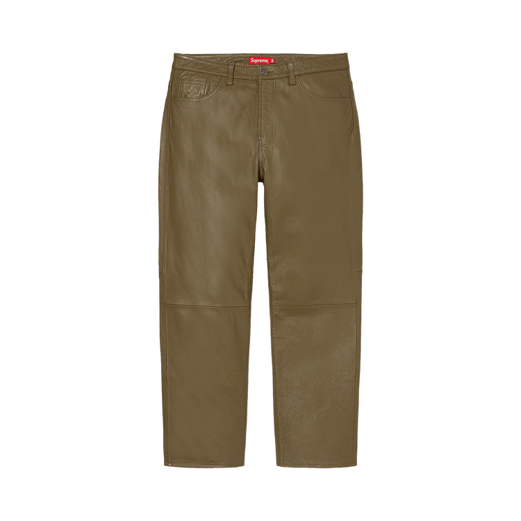 Buy Supreme Leather 5-Pocket Jean 'Olive' - FW21P53 OLIVE | GOAT Buy Supreme Leather 5-Pocket Jean 'Olive' - FW21P53 OLIVE | GOAT