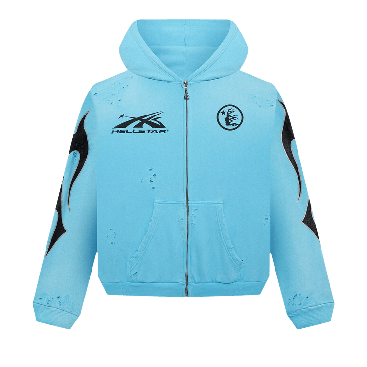 Buy Hellstar Studios Zip Hoodie 'Blue' - HS03ZIP001 BLUE | GOAT