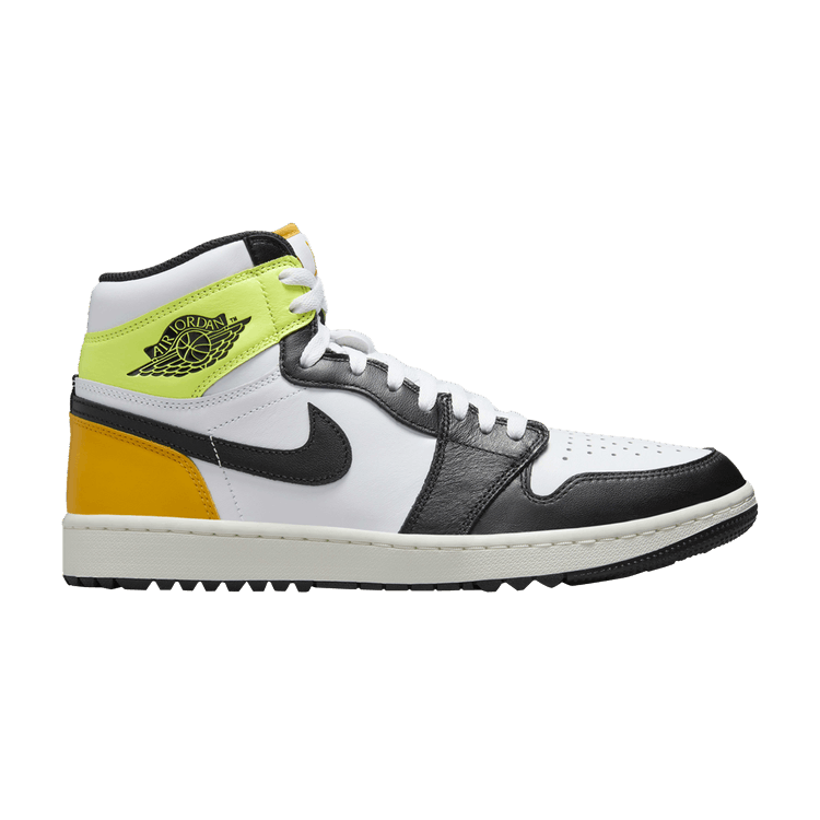 Jordan 1 Retro High Golf White University Gold Volt Black