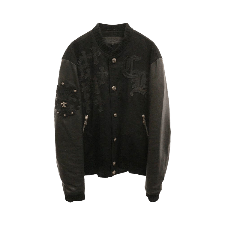 Buy Chrome Hearts Multi Patch Letterman Varsity Jacket 'Black