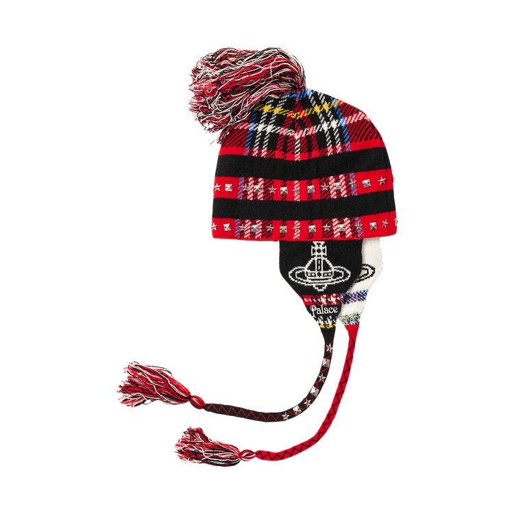 Palace Vivienne Westwood Orb Knit Earflap Beanie Tartan | TikTok