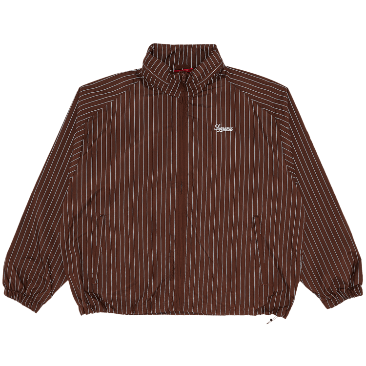 Buy Supreme Reflective Pinstripe Track Jacket 'Brown' - FW24J86