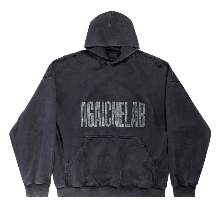 パーカー・フーディ *BALENCIAGA* Large Fit Hood Washed Black 803265TRVH68190 803 WMNS) Balenciaga I Love Paris Balenciaga Hoodie Large Fit