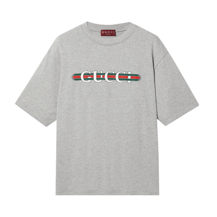 Buy Gucci Web Logo T-Shirt 'Grey Melange' - 784361 XJGM9 1230 | GOAT