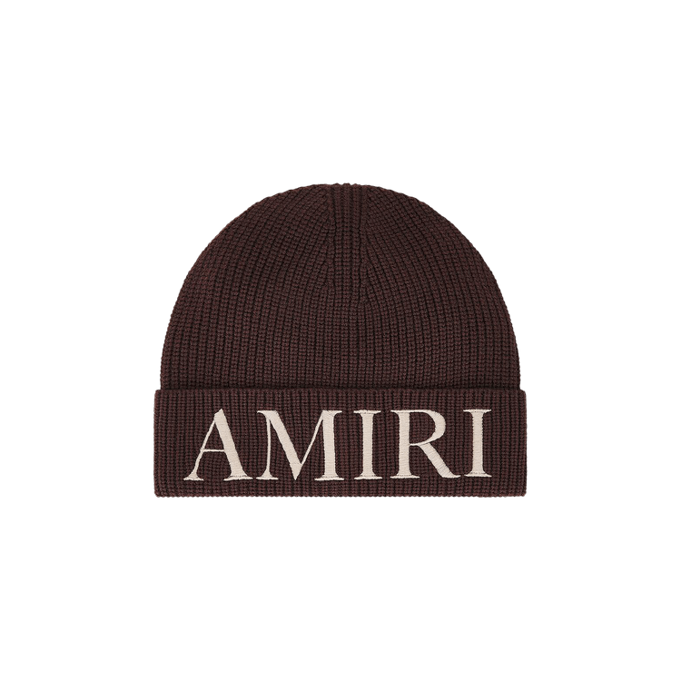 Buy Amiri Logo Embroidered Beanie 'Dark Brown' - AMHAEA1011 DARK