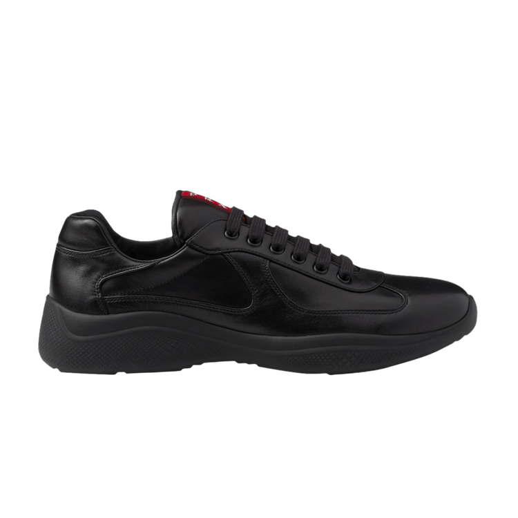 PRADA ブラック ハイヒール 40 PRADA Unisex Black Leather Dress Sneakers Lace Up
