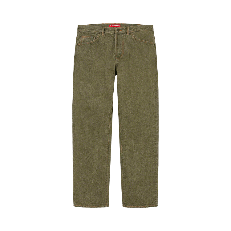 パンツ supreme regular jean overdyed green Supreme Regular Jean Overspray Green Men's - FW23 - US