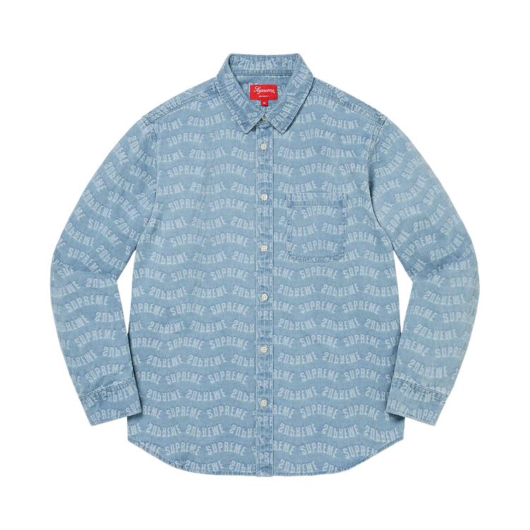 Buy Supreme Arc Jacquard Denim Shirt 'Blue' - SS22S29 BLUE | GOAT