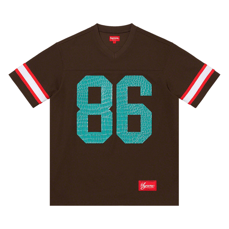 ァッション人気ブランドランキング Buy Supreme Faux Croc Football Jersey 'Brown' - SS22KN26 シャツ