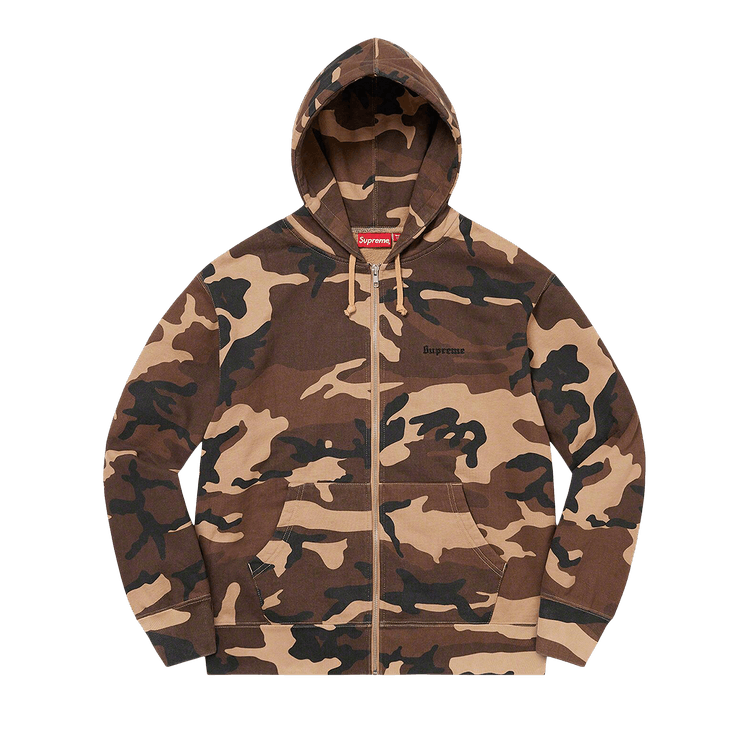 Buy Supreme Lakshmi Zip Up Hooded Sweatshirt 'Brown Camo