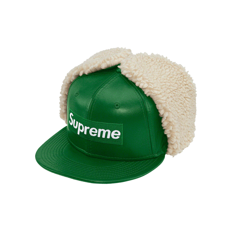 Buy Supreme Leather Earflap Box Logo New Era 'Green